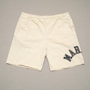 Chinatown Market Rug Dealer Throwback Arc Shorts Cream Size L Tie Waist 34x6.5